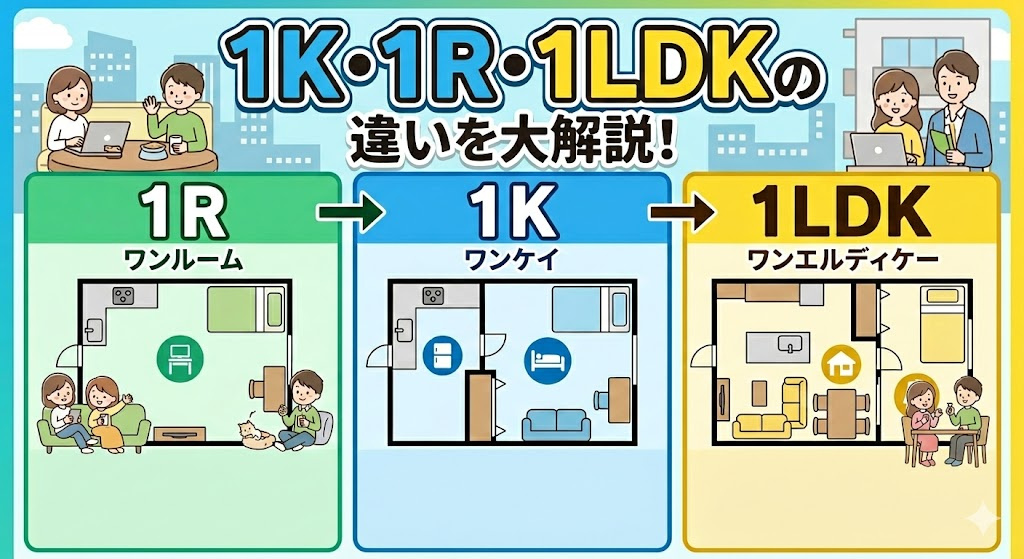 1Kと1Rと1LDKの違いは何？特徴や選び方も解説の画像