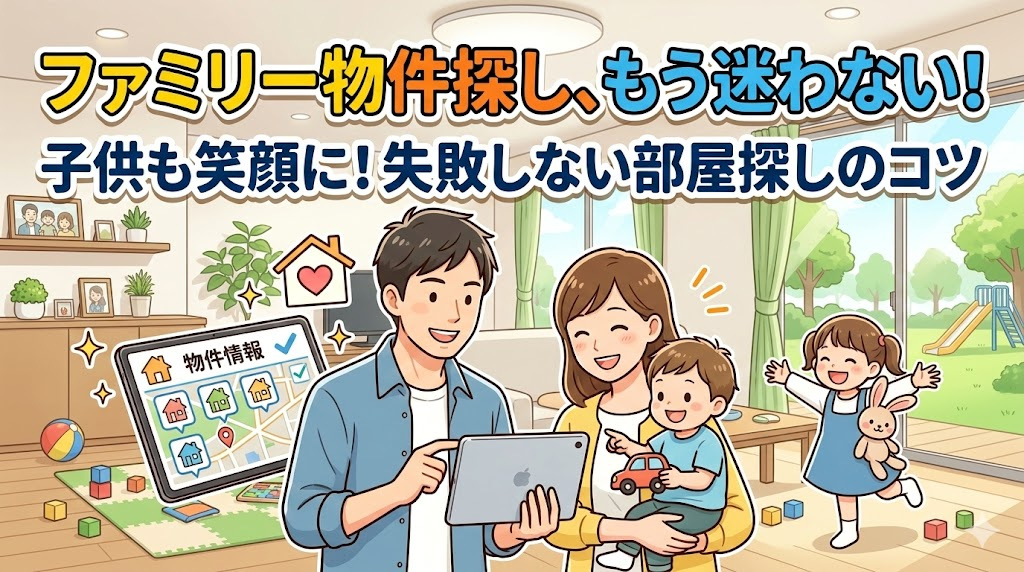 ファミリー向けの部屋探しで迷っていませんか 内見時に役立つ選び方のポイントをご紹介の画像