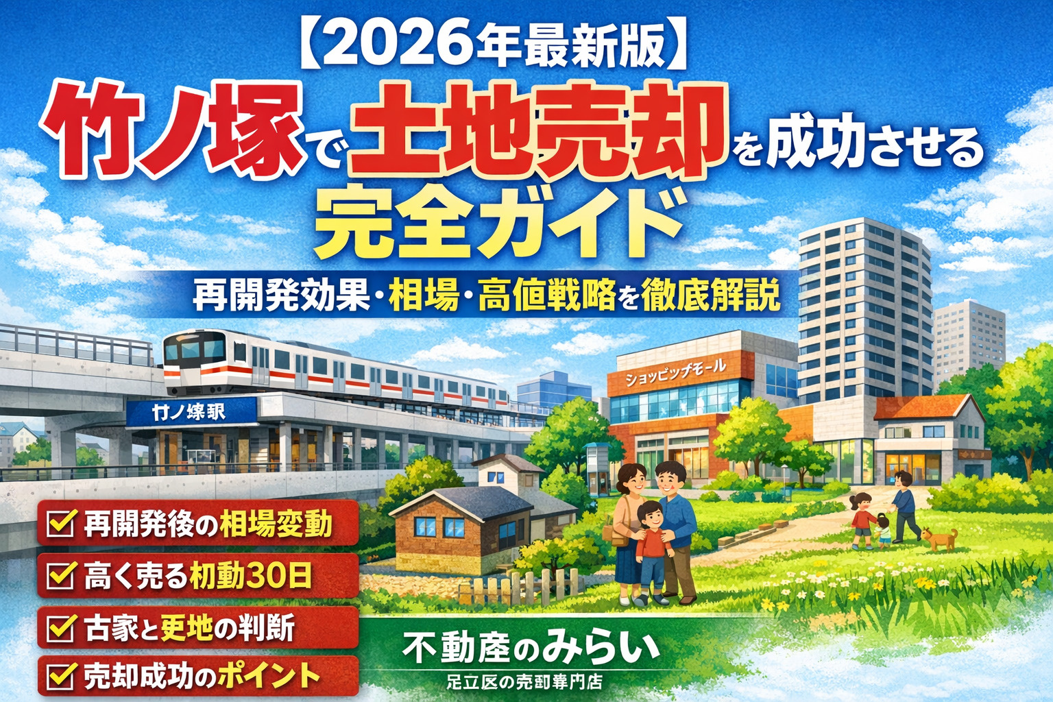 【2026年最新版】竹ノ塚で土地売却を成功させる完全ガイド｜再開発効果・相場・高値戦略まで徹底解説の画像