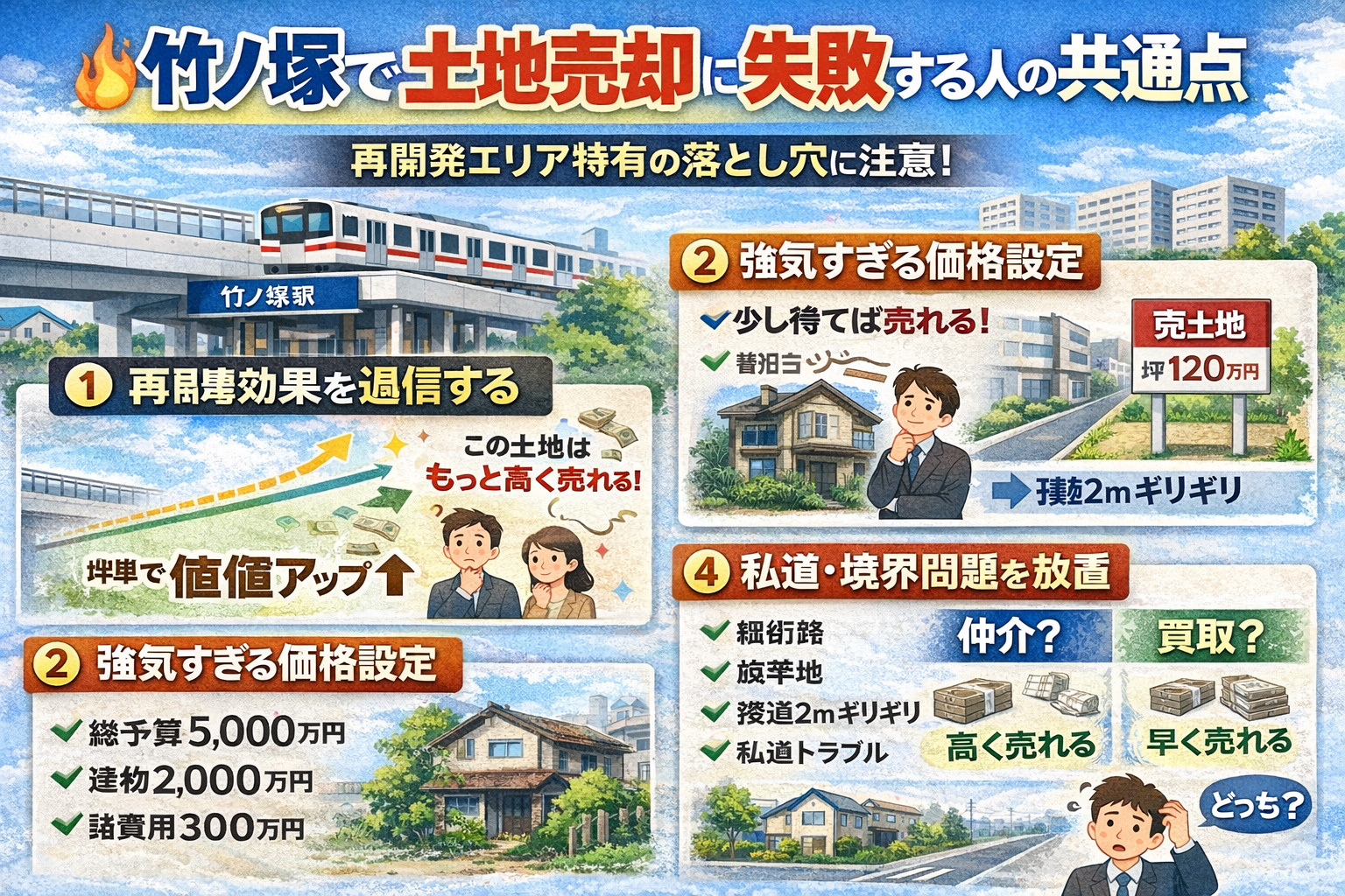 竹ノ塚で土地売却に失敗する共通パターン解説