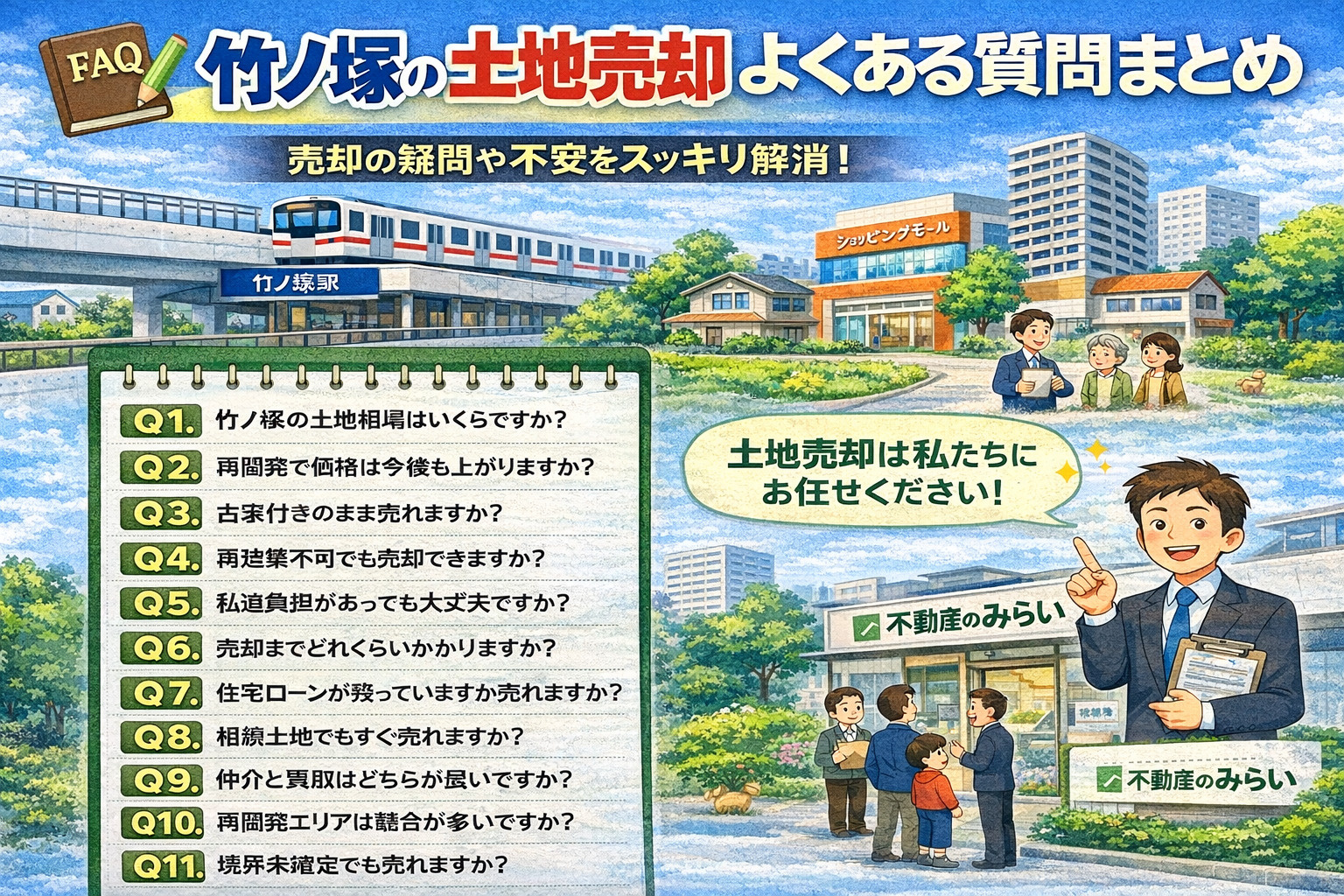 竹ノ塚土地売却のよくある質問まとめ