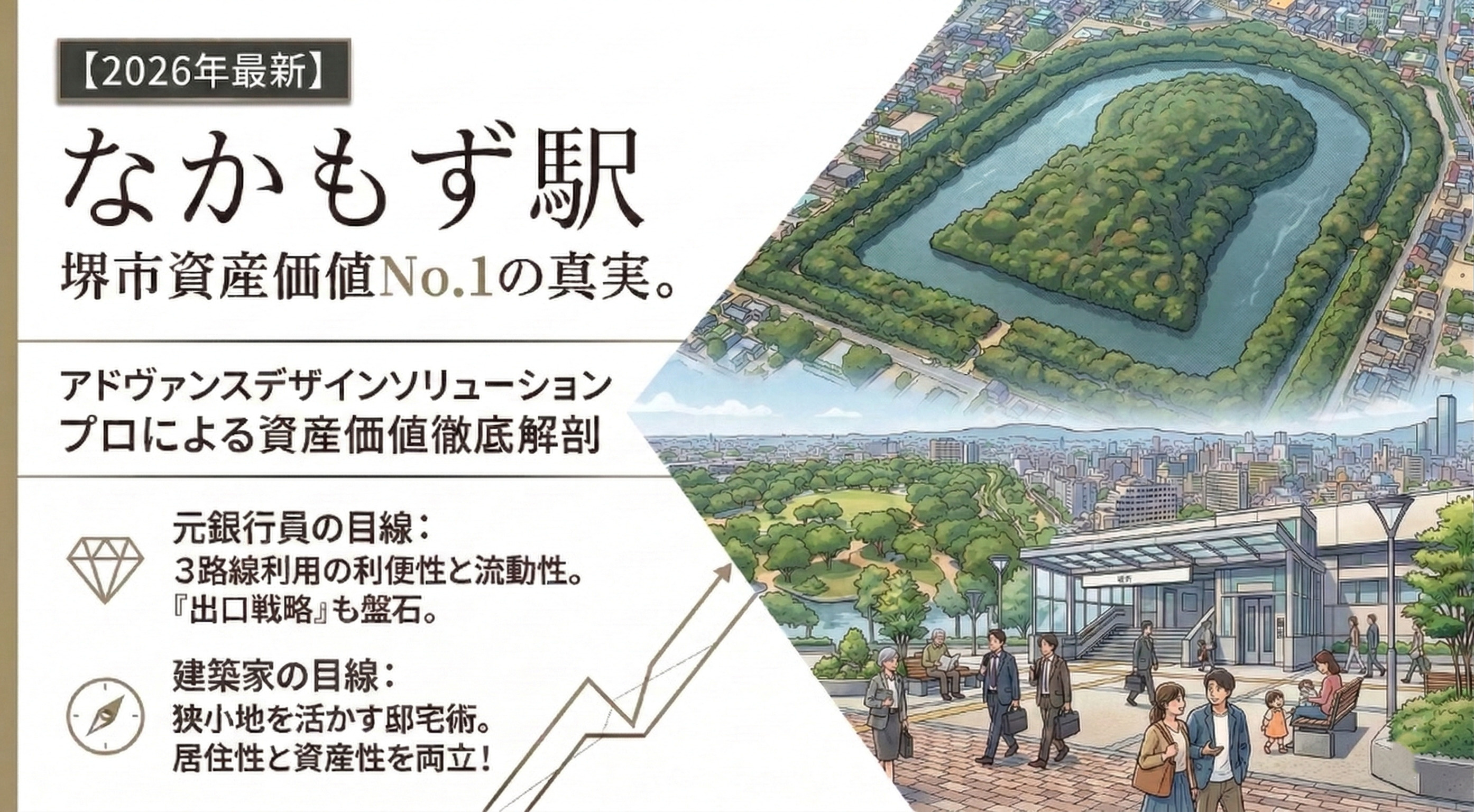 【なかもず駅編】堺市の資産価値No.1。3路線利用の利便性と地価推移を徹底解剖【2026年最新】の画像