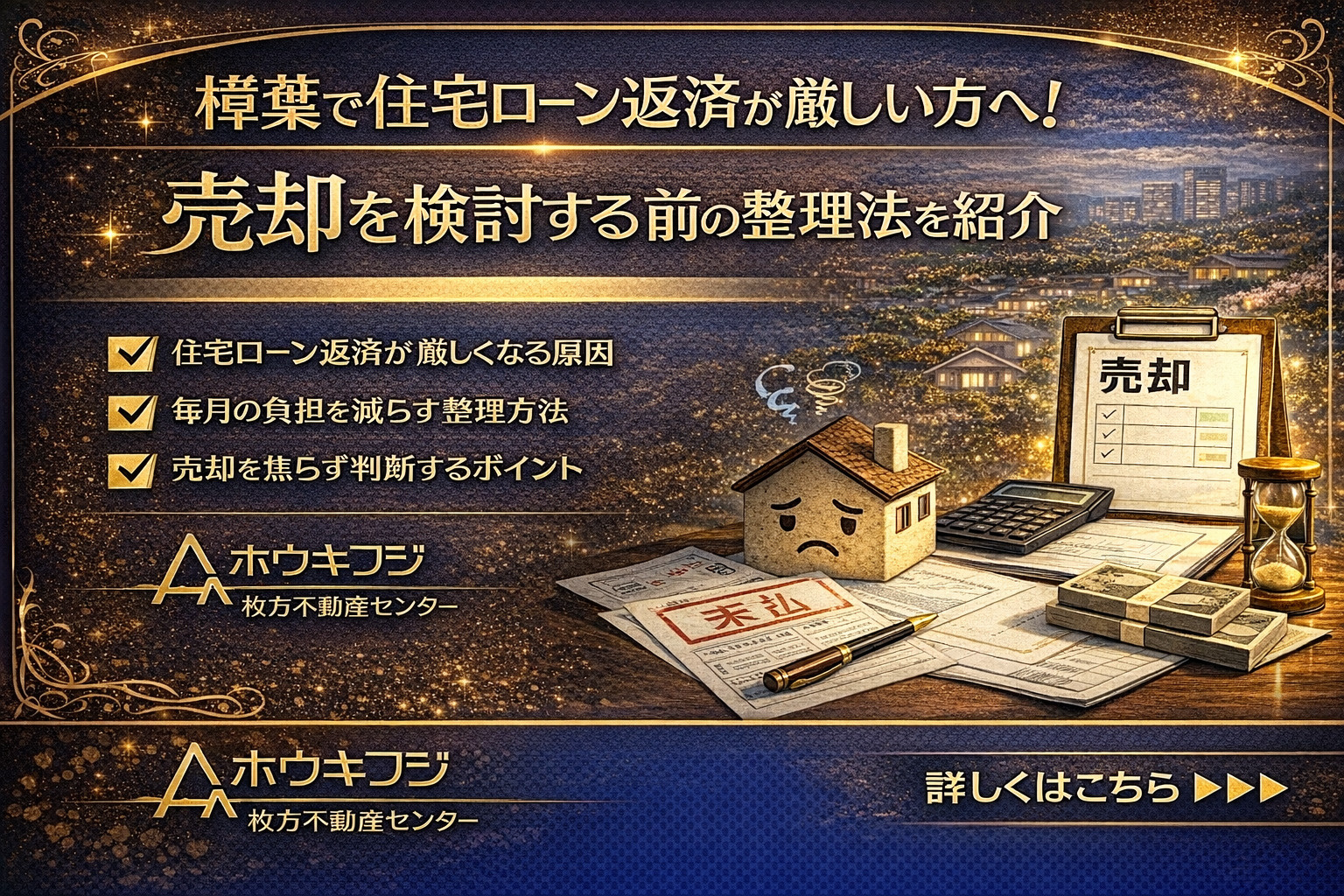 樟葉で住宅ローン返済が厳しい方へ！売却を検討する前の整理法を紹介の画像