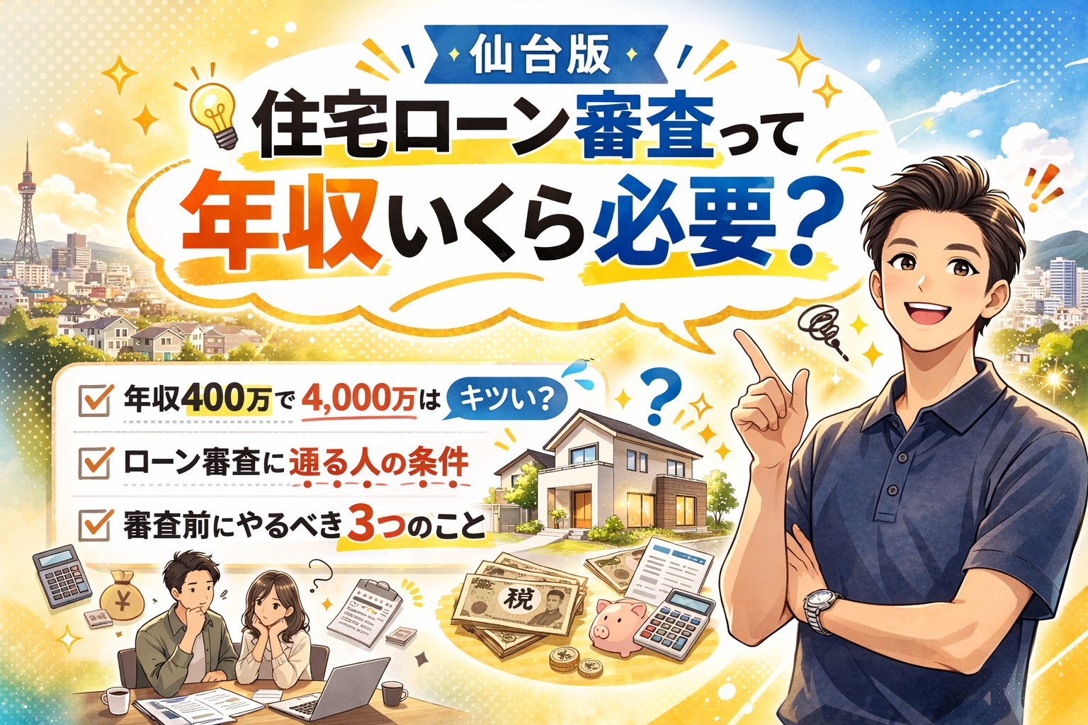 【仙台版】住宅ローン審査って年収いくら必要？の画像