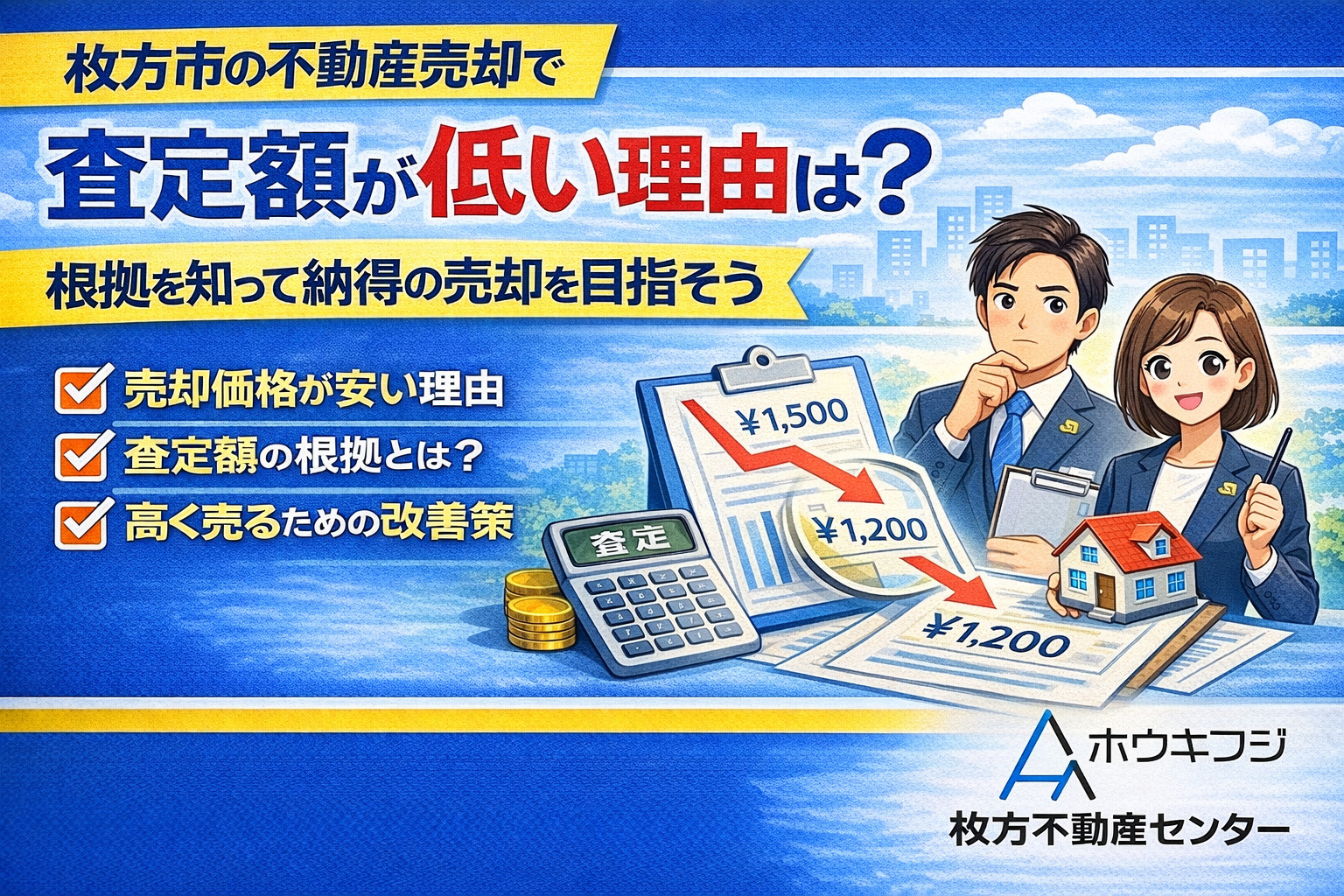 枚方市の不動産売却で査定額が低い理由は？根拠を知って納得の売却を目指そうの画像