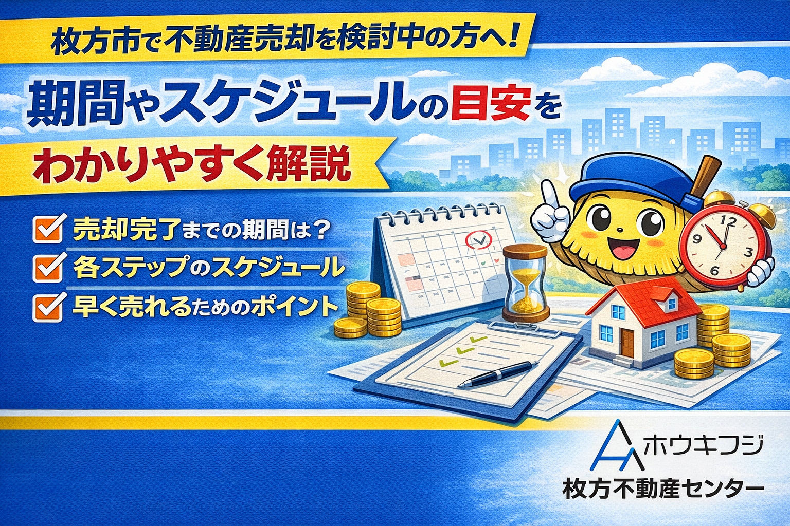 枚方市で不動産売却を検討中の方へ！期間やスケジュールの目安をわかりやすく解説の画像