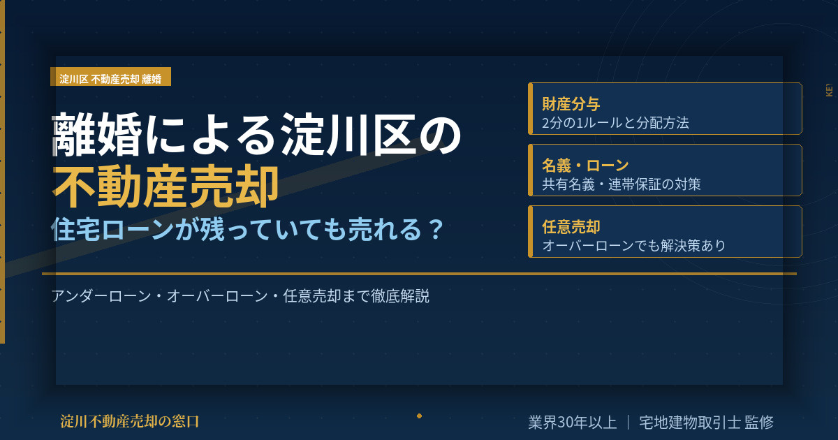 【2026年】離婚による淀川区の不動産売却。住宅ローンが残っていても売れる？の画像