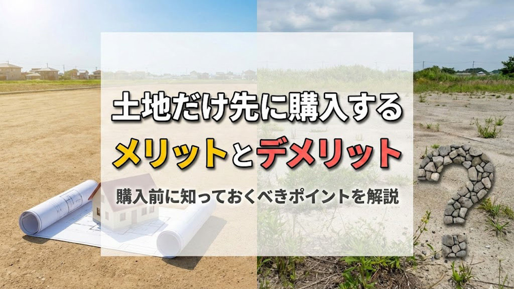土地だけ先に購入するメリットとデメリットを解説の画像
