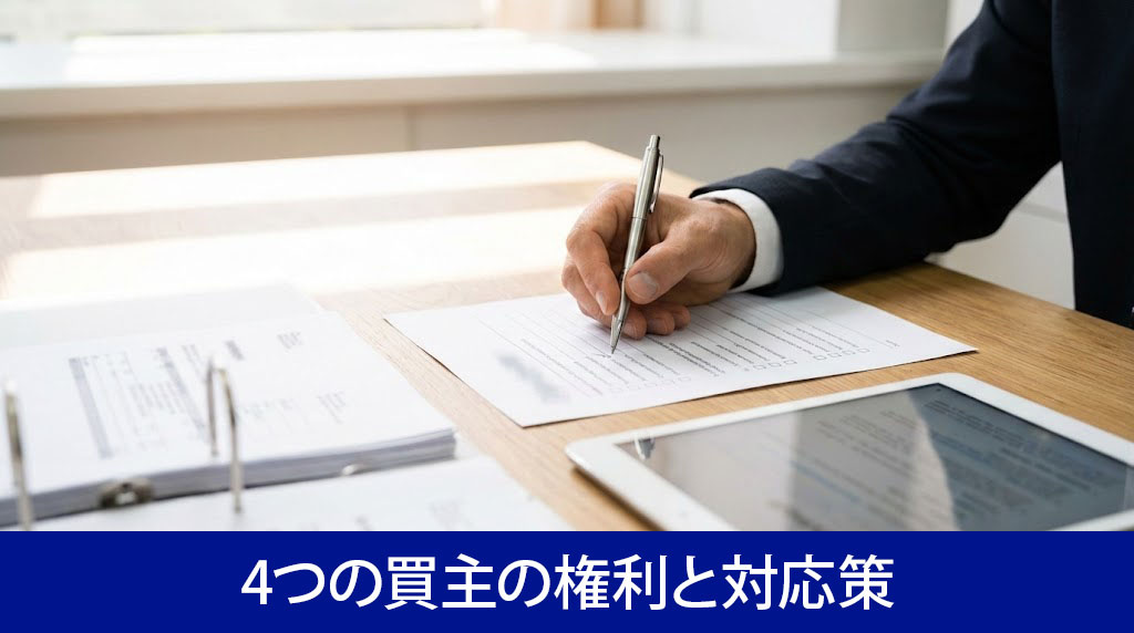 契約不適合責任における4つの買主の権利と対応策
