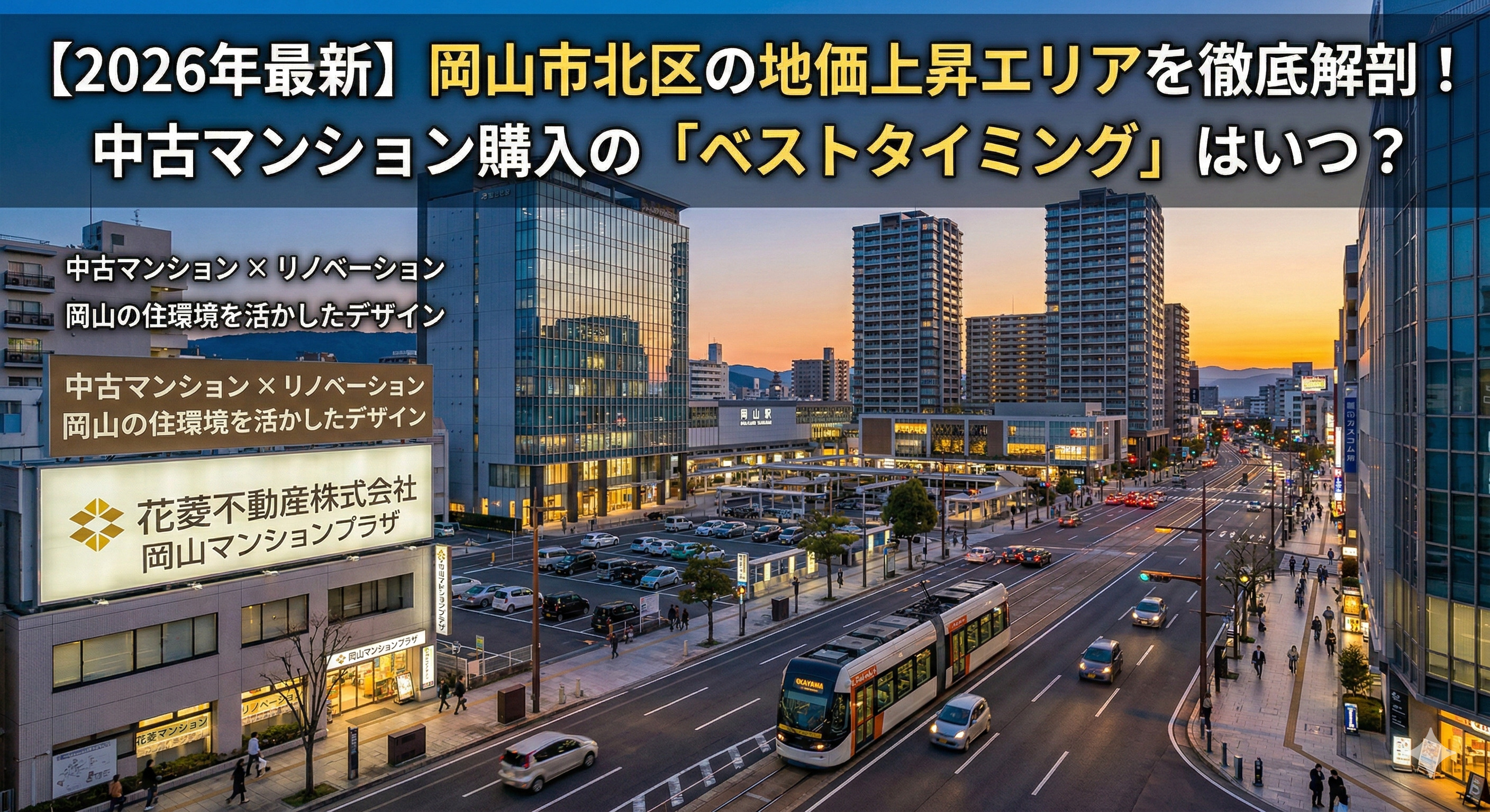 岡山市北区の地価上昇エリアと 中古マンション購入のベストタイミングの画像
