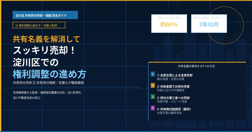 【2026年】 共有名義を解消してスッキリ売却！淀川区での権利調整の進め方の画像