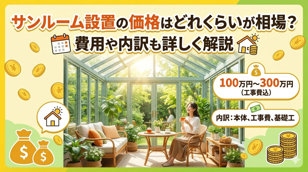高槻市でのサンルーム設置価格はどれくらいが相場？費用や内訳も詳しく解説の画像