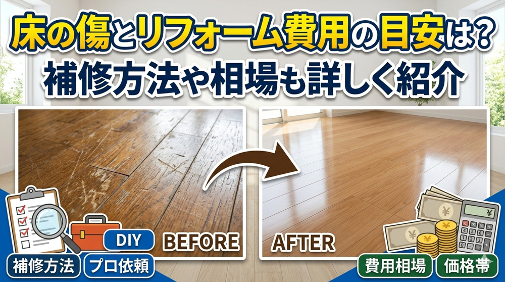 床の傷とリフォーム費用の目安は？補修方法や相場も詳しく紹介の画像
