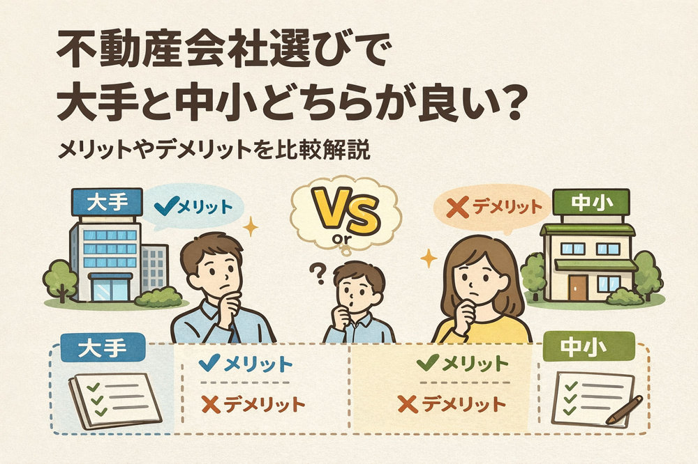 不動産会社選びで大手と中小どちらが良い？メリットやデメリットを比較解説の画像