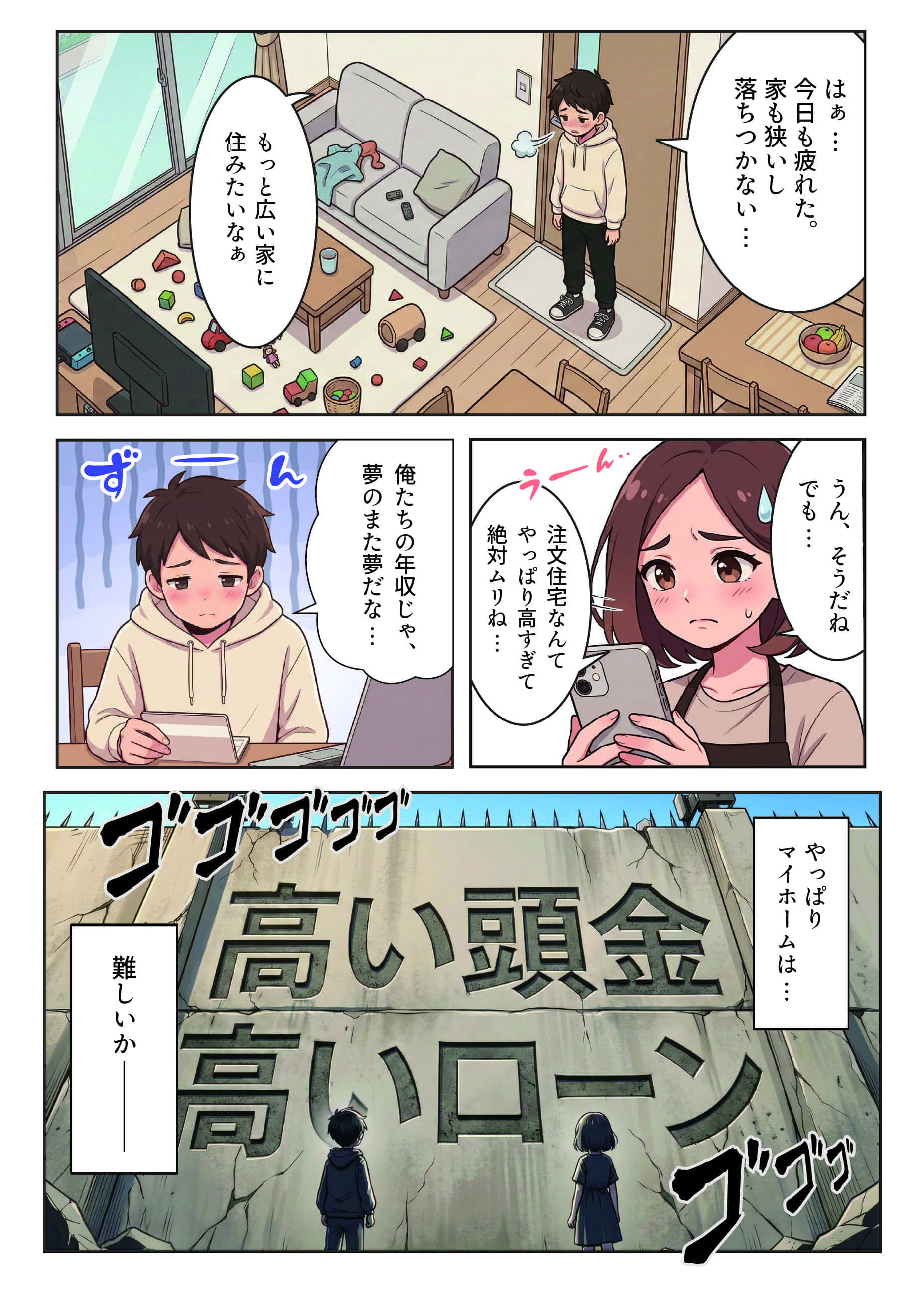 マンガ①マイホーム購入の悩み