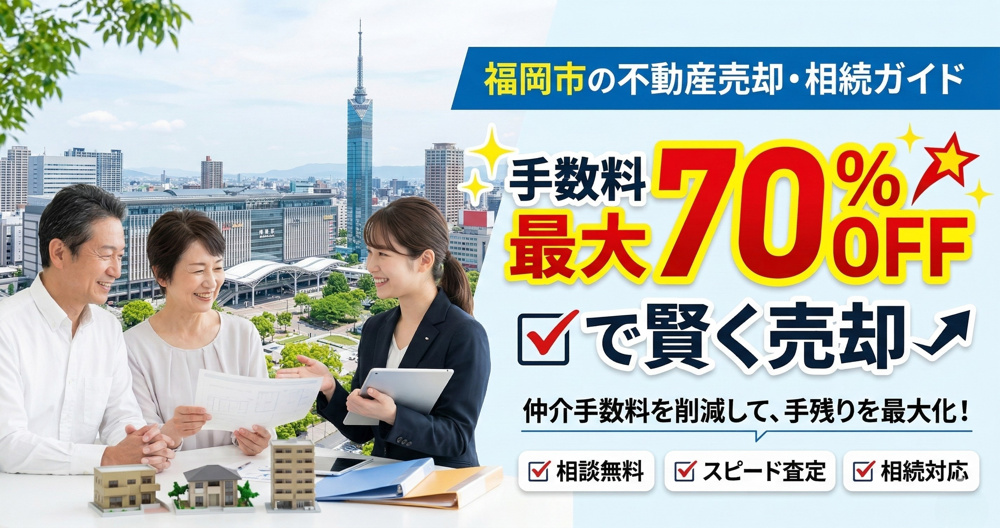 福岡市の不動産売却・相続ガイド｜手数料最大70％OFFで賢く売却の画像