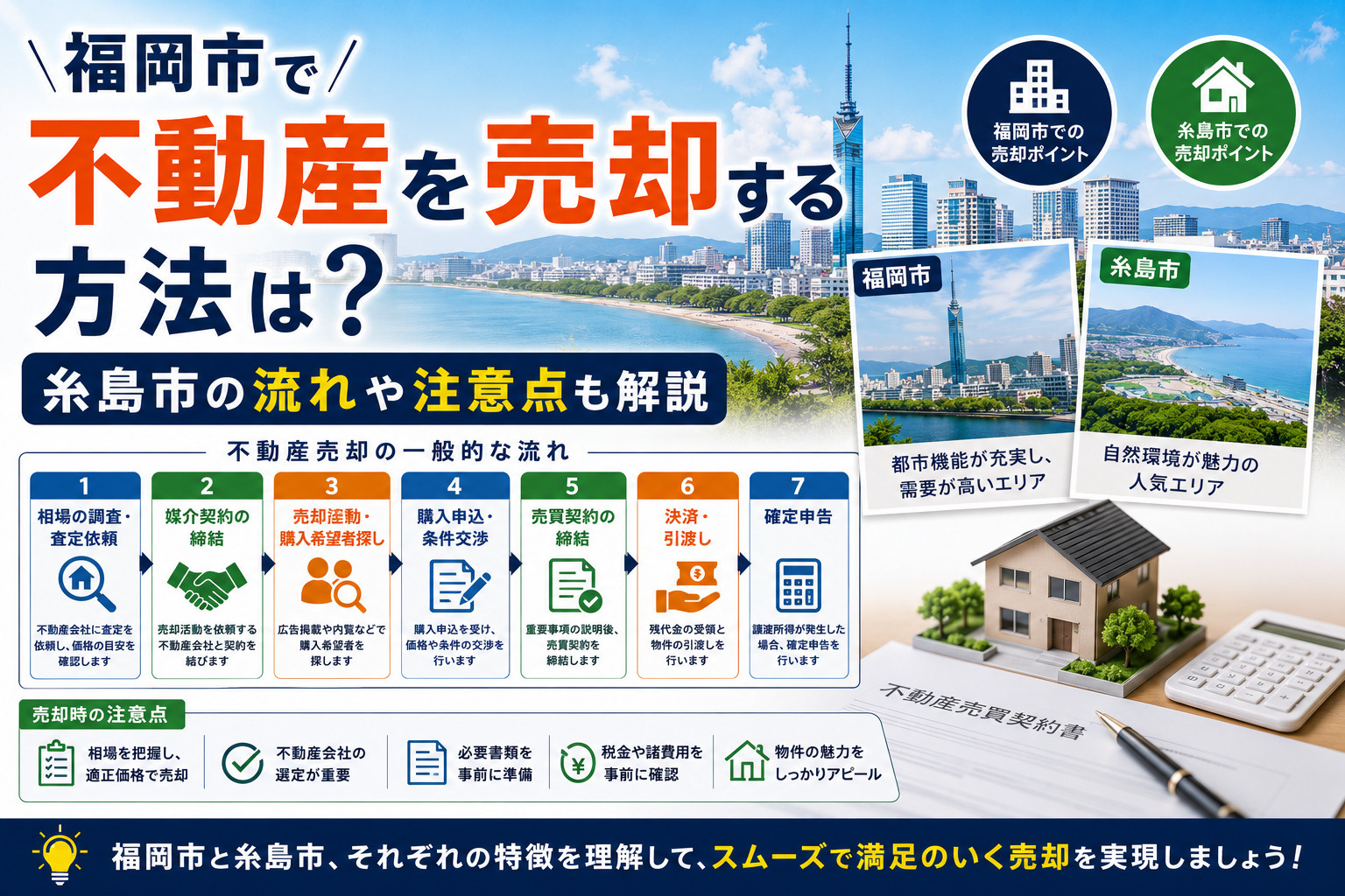 福岡市で不動産を売却する方法は?糸島市の流れや注意点も解説の画像