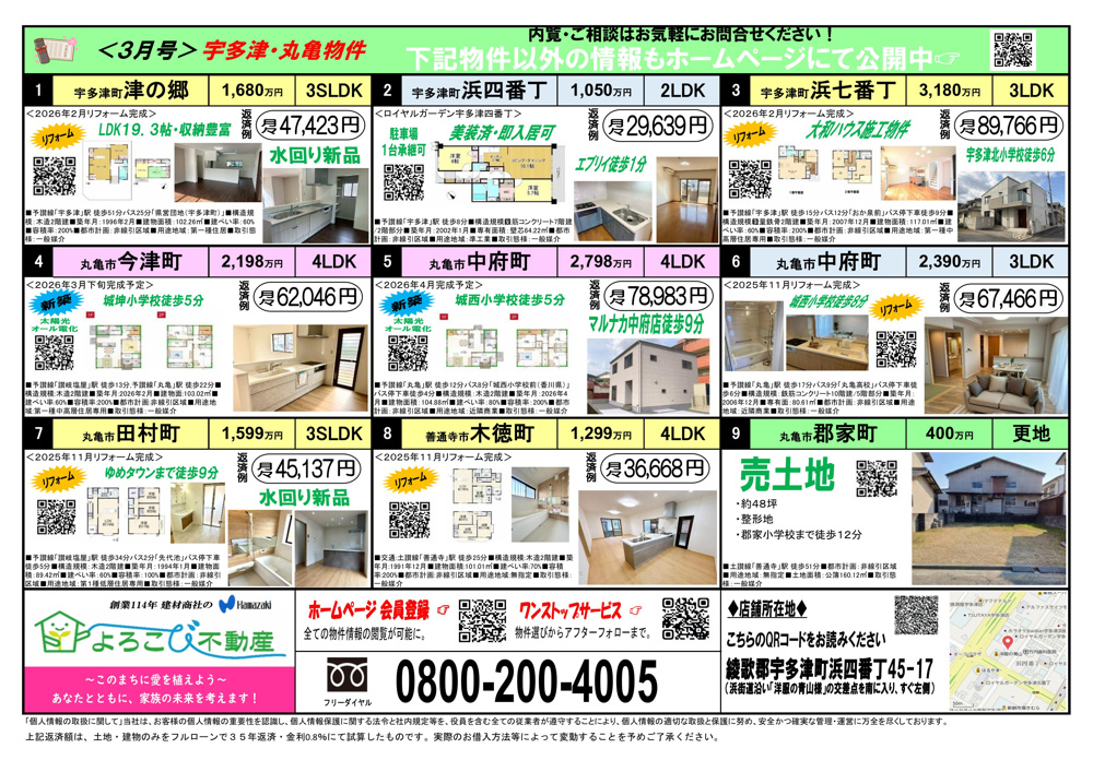 ３月号チラシ　宇多津・丸亀方面の画像