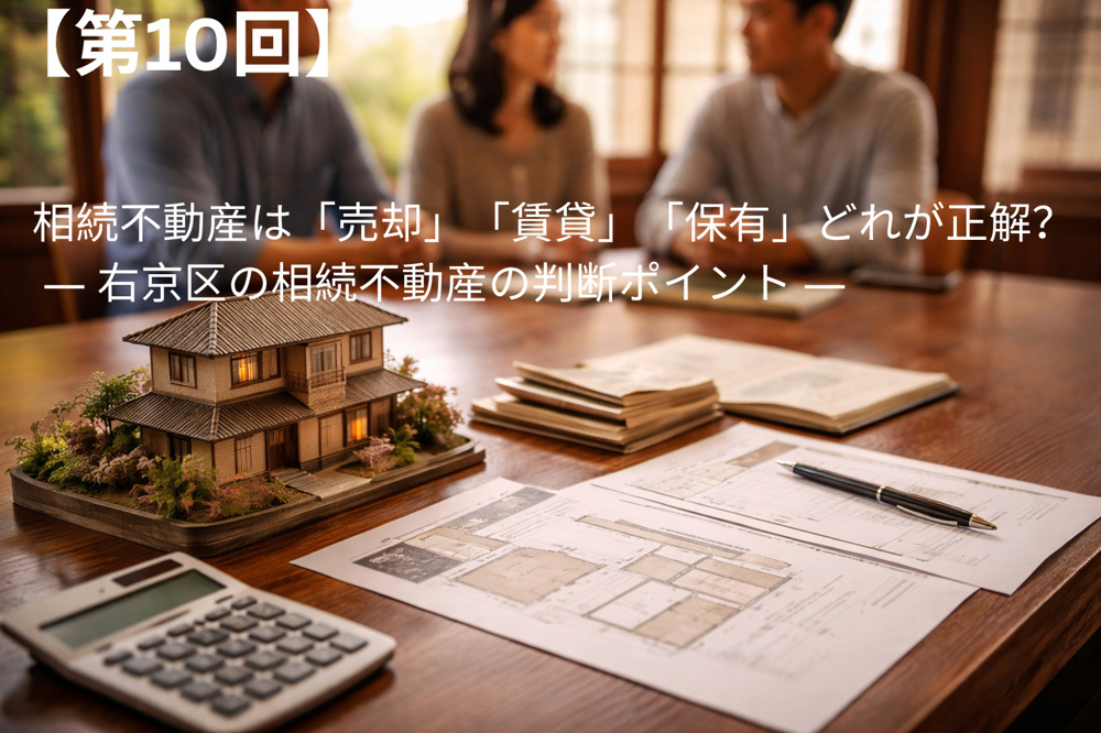 相続不動産は「売却」「賃貸」「保有」どれが正解？ ― 右京区の相続不動産の判断ポイント ―の画像