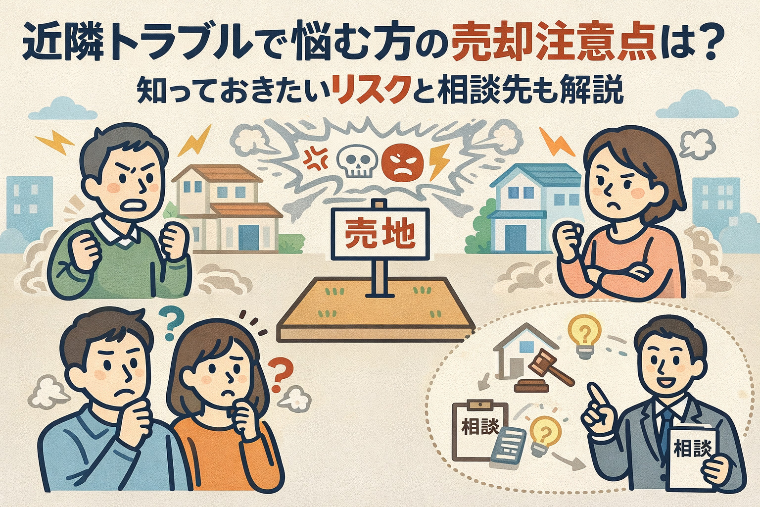 近隣トラブルで悩む方の売却注意点は？知っておきたいリスクと相談先も解説の画像