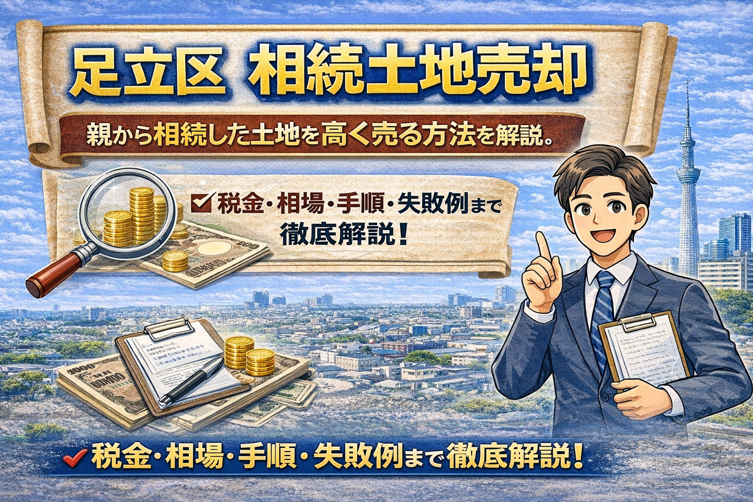 【足立区 相続土地売却】親から相続した土地を高く売る方法｜税金・相場・失敗しない手順の画像