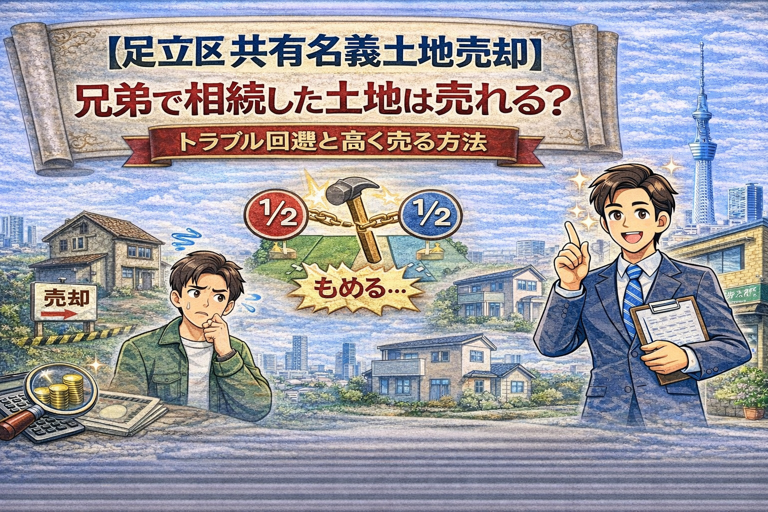 【足立区 共有名義土地売却】兄弟で相続した土地は売れる？トラブル回避と高く売る方法の画像