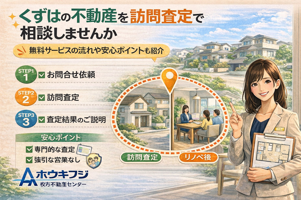 樟葉の不動産を訪問査定で相談しませんか 無料サービスの流れや安心ポイントも紹介の画像