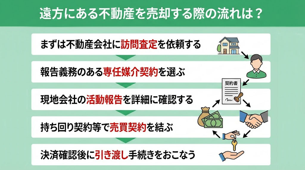 遠方にある不動産を売却する際の流れは？
