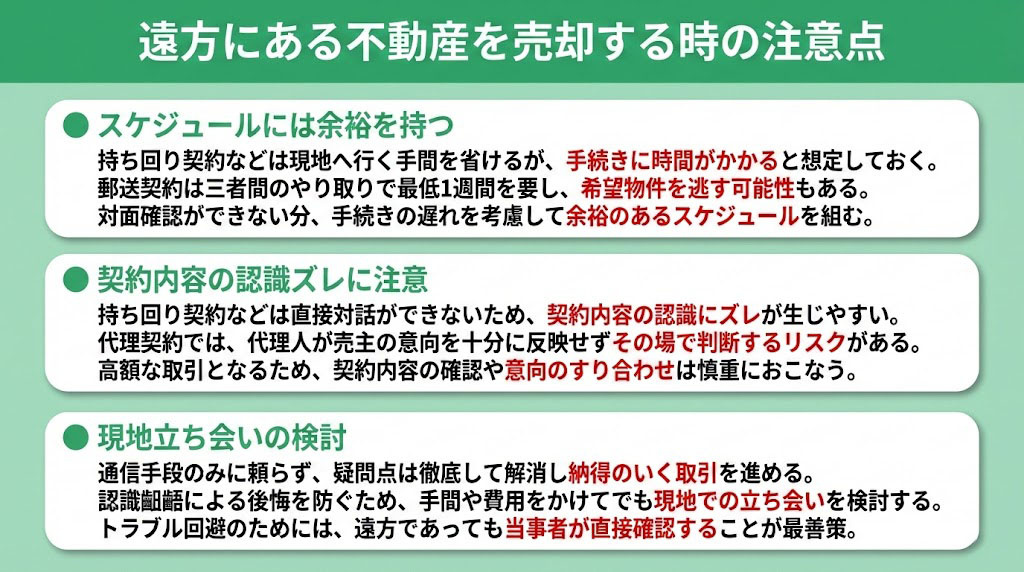 遠方にある不動産を売却する時の注意点