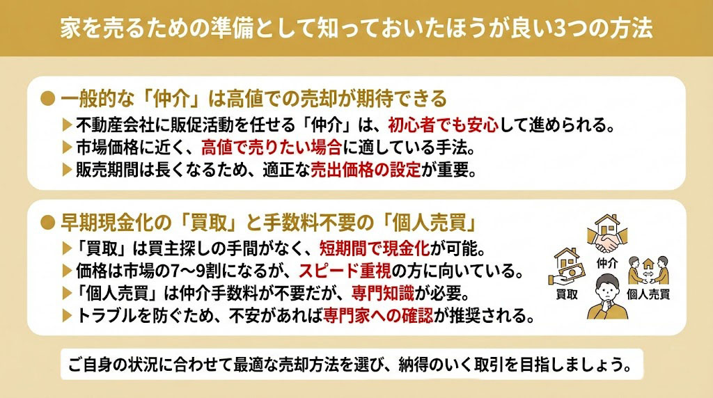 家を売るための準備として知っておいたほうが良い3つの方法