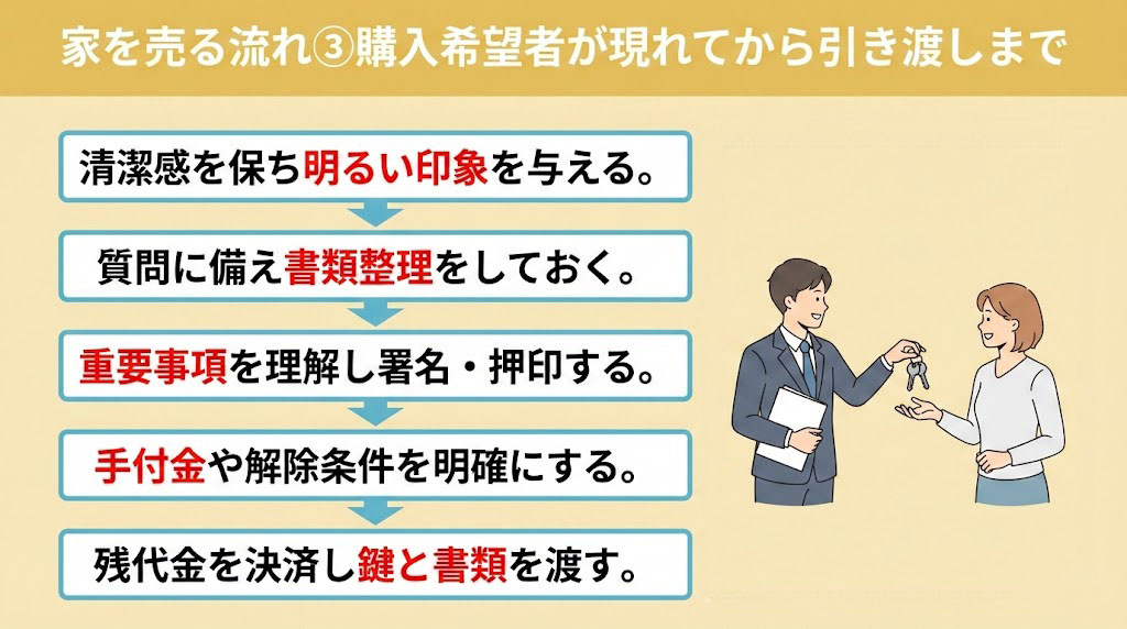 家を売る流れ③購入希望者が現れてから引き渡しまで
