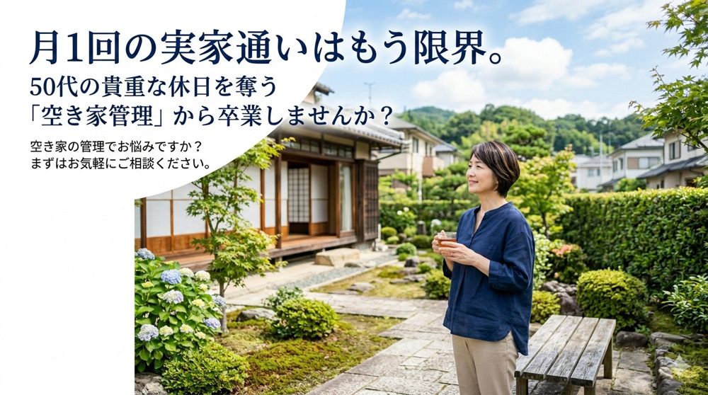 月1回の実家通いはもう限界。50代の貴重な休日を奪う「空き家管理」から卒業しませんか？の画像