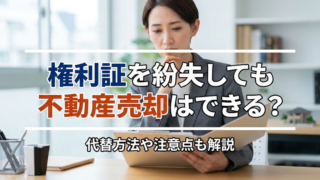 権利証を紛失しても不動産売却はできる？代替方法や注意点も解説の画像