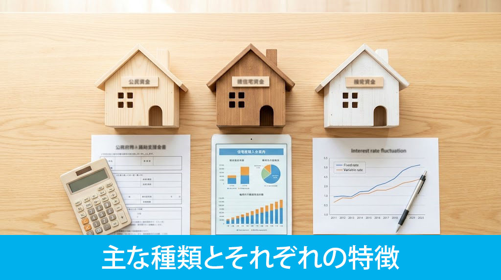 住宅ローンの主な種類とそれぞれの特徴