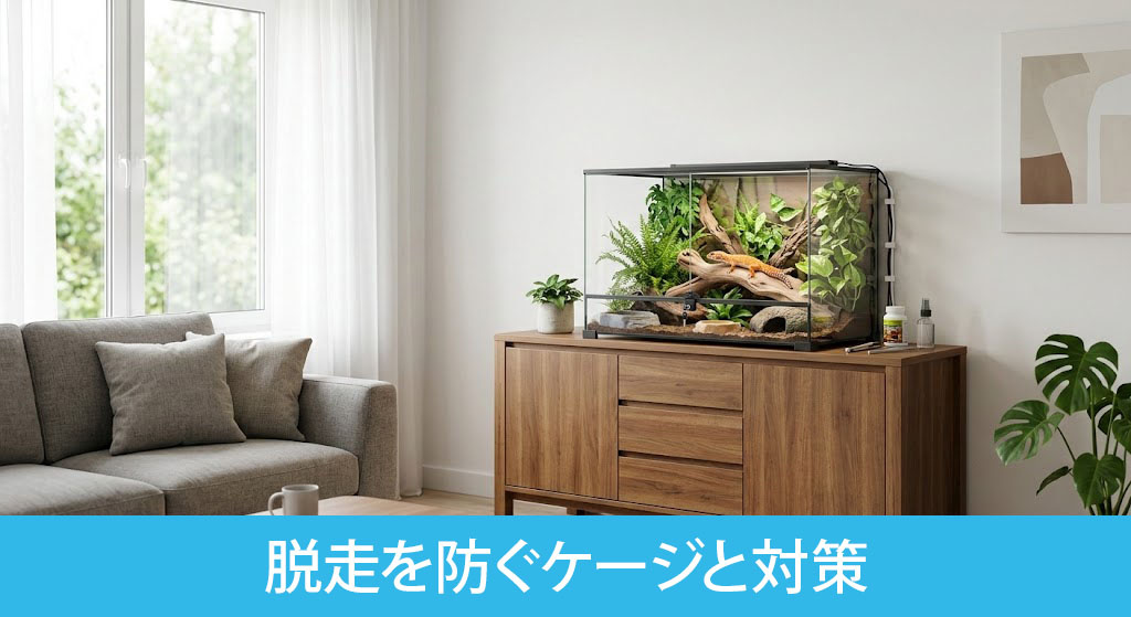 賃貸物件でおこなう爬虫類の脱走を防ぐケージと対策