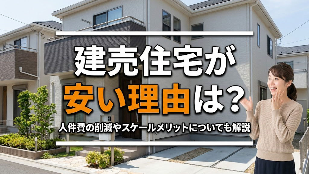 建売住宅が安い理由は？人件費の削減やスケールメリットについても解説