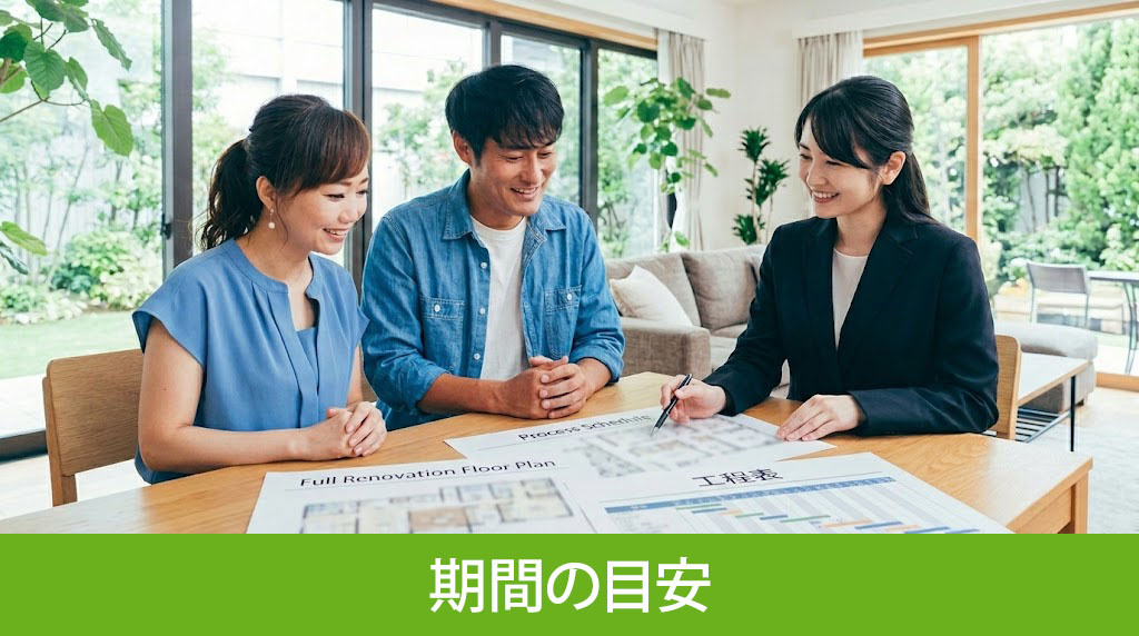 フルリノベーションにかかる期間の目安はどれくらい？