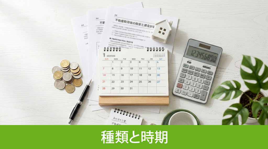 取得後に支払う必要がある税金の種類と時期