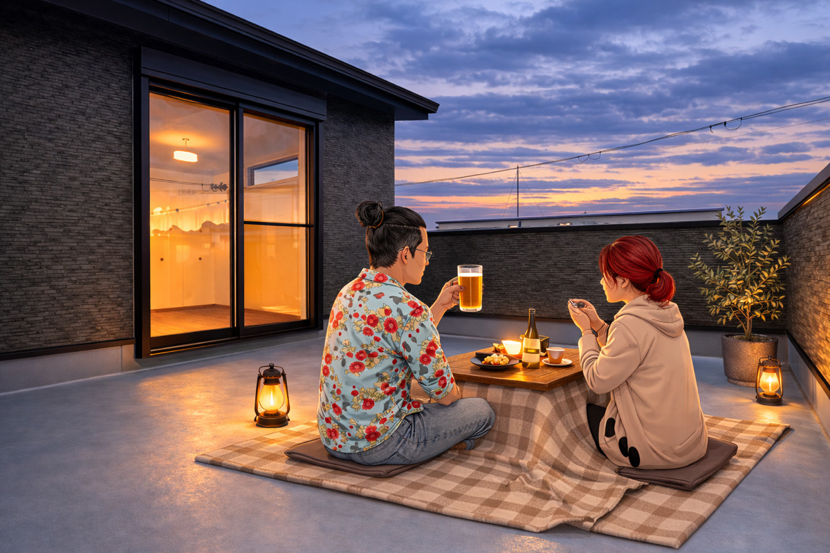 【近日公開】サーフボード収納と8畳バルコニーのある、色彩美が際立つ住まいの画像