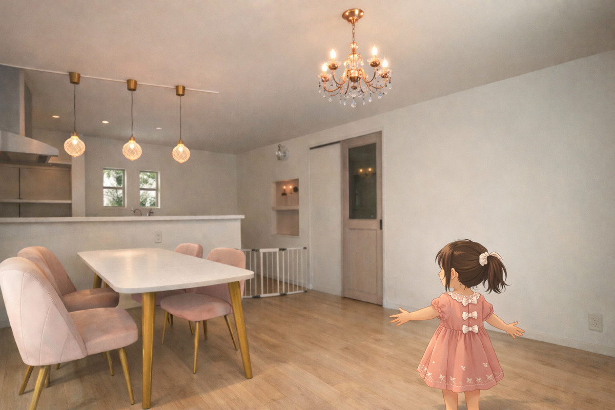 【近日公開】ピンクと白で仕立てた、おとぎの国のような住まいの画像