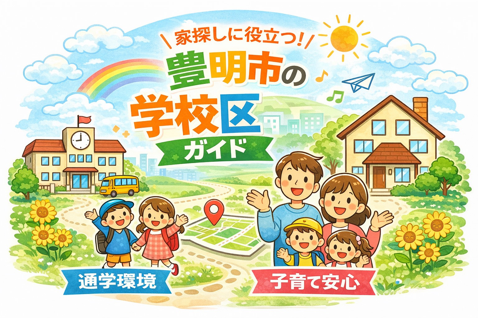 豊明市で家を探すなら知っておきたい「学校区」についての画像