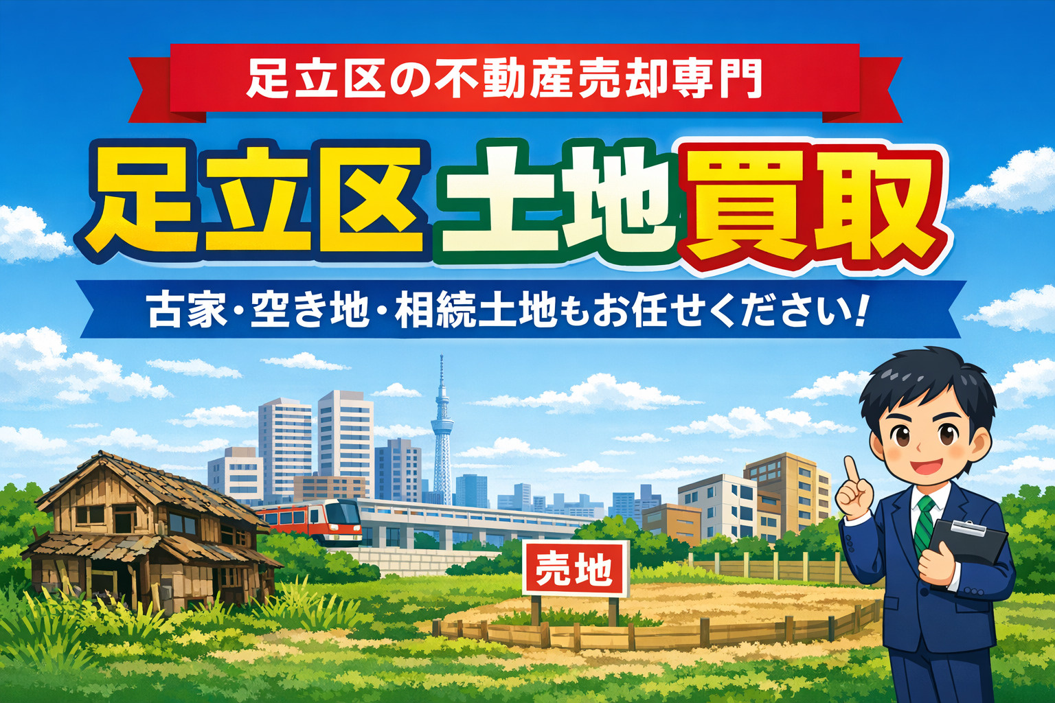 【足立区 土地買取】古家付き土地・空き地を最短売却｜即現金化の方法を解説の画像
