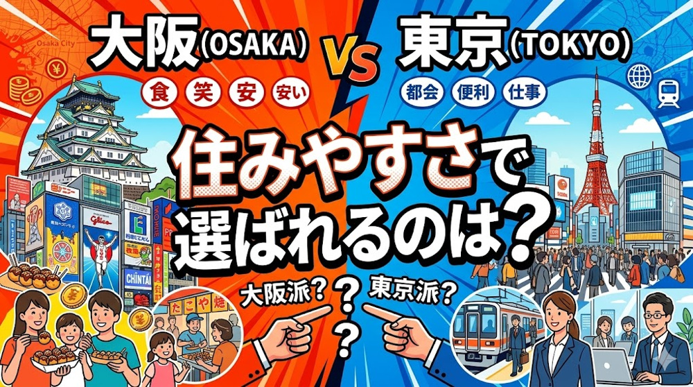 大阪と東京どちらが住みやすさで選ばれる？比較ポイントも紹介の画像