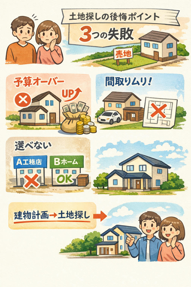 土地から探す人が必ず後悔するポイント3つの画像