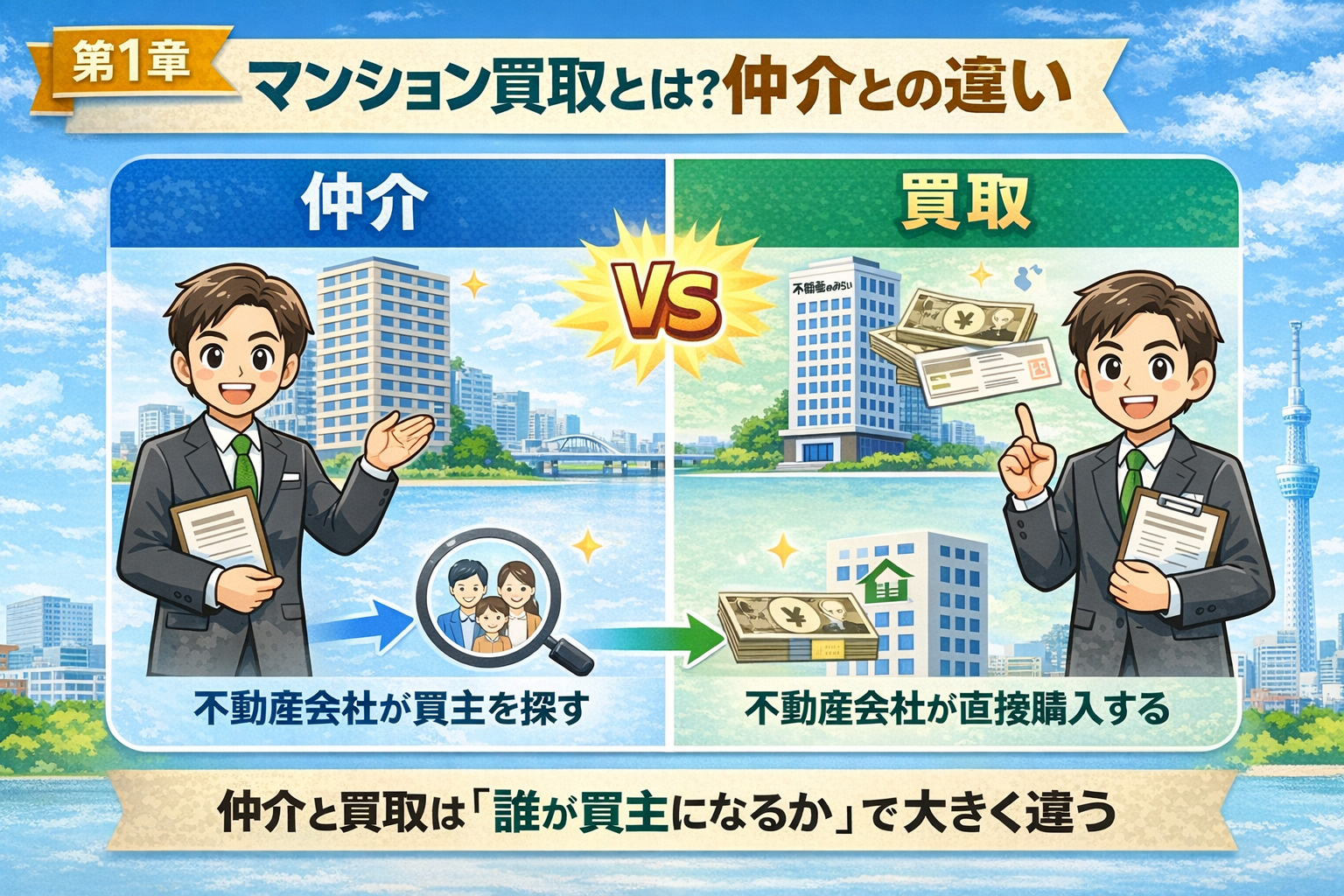 マンション買取と仲介の違い