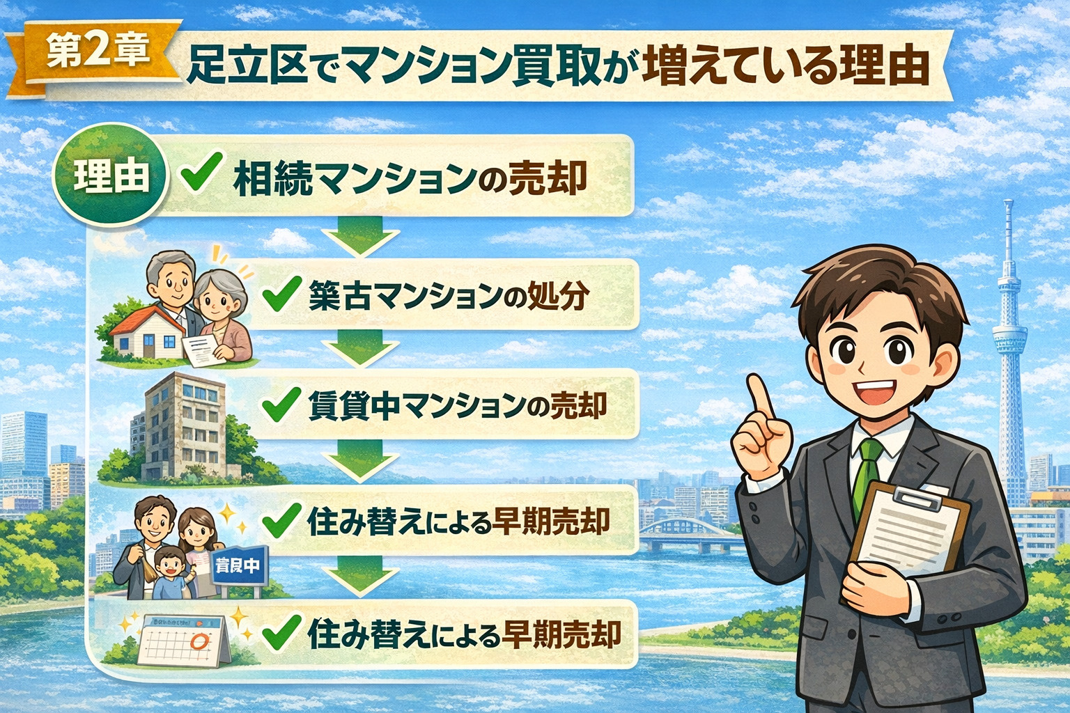 足立区でマンション買取が増えている理由