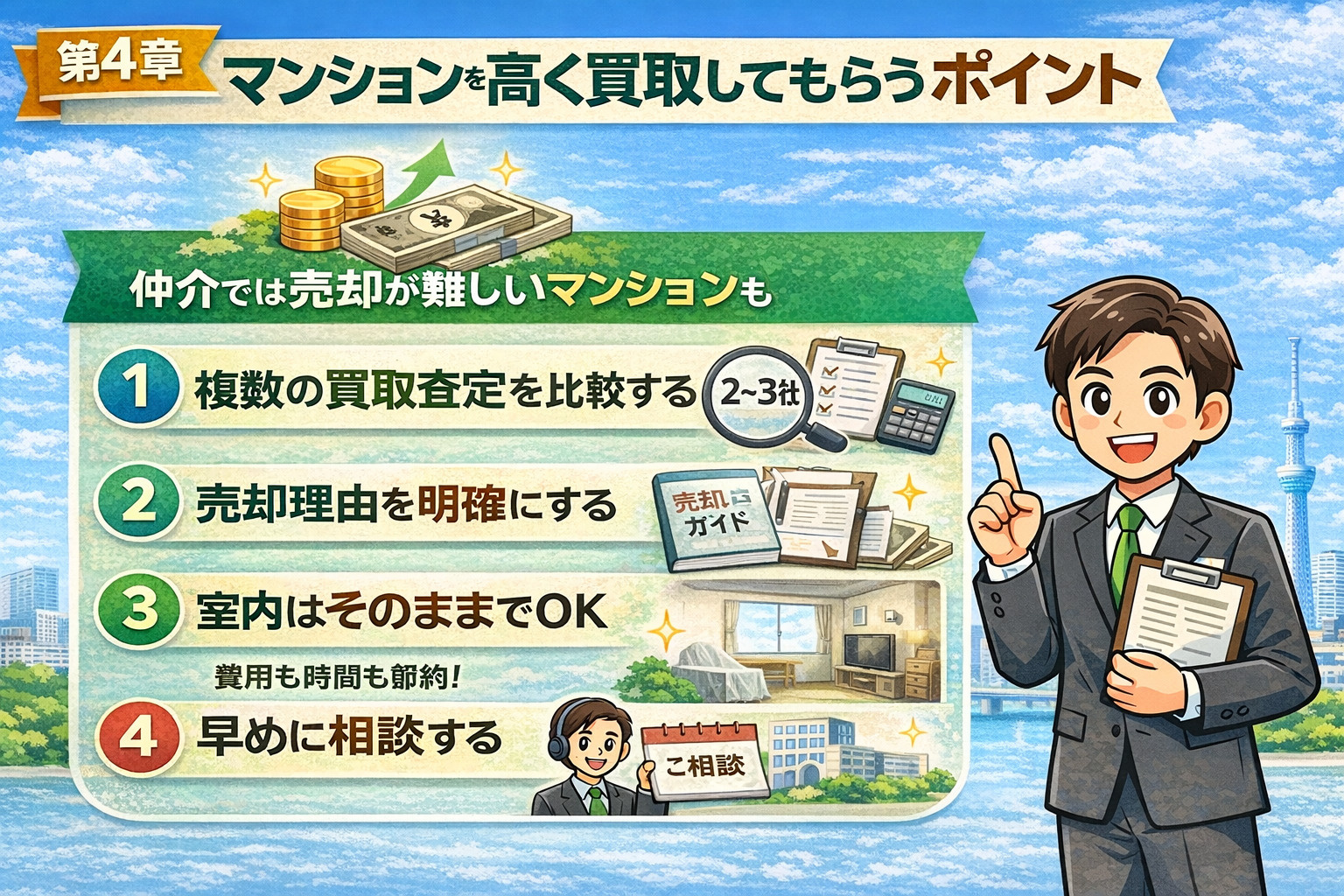 マンション買取で高く売るポイント