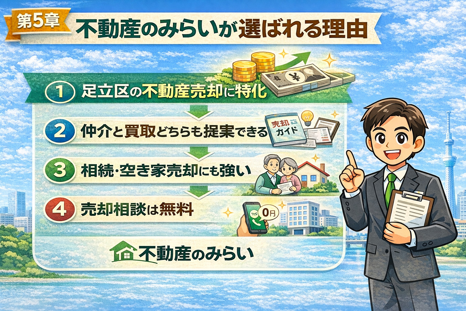 足立区マンション買取で不動産のみらいが選ばれる理由