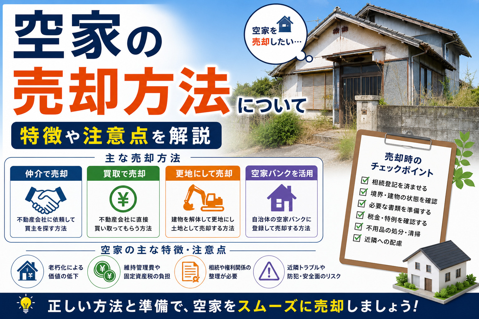 【福岡市版】空家の売却方法について　特徴や注意点を解説の画像