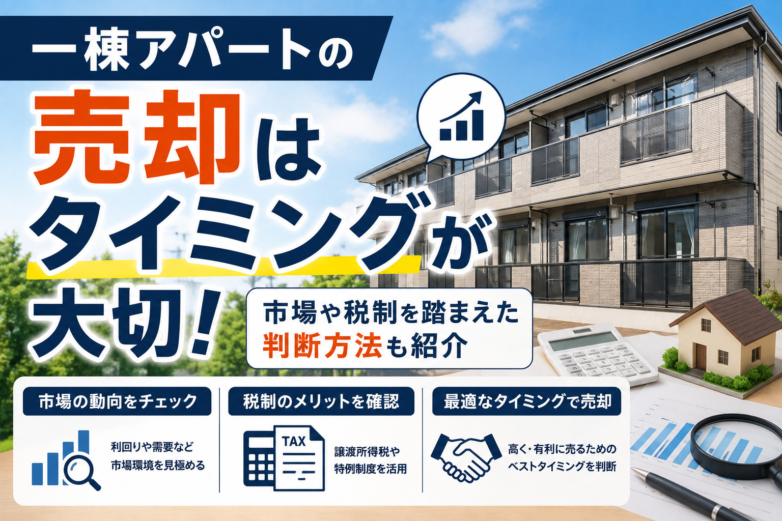 【福岡市版】一棟アパートの売却はタイミングが大切！市場や税制を踏まえた判断方法も紹介の画像